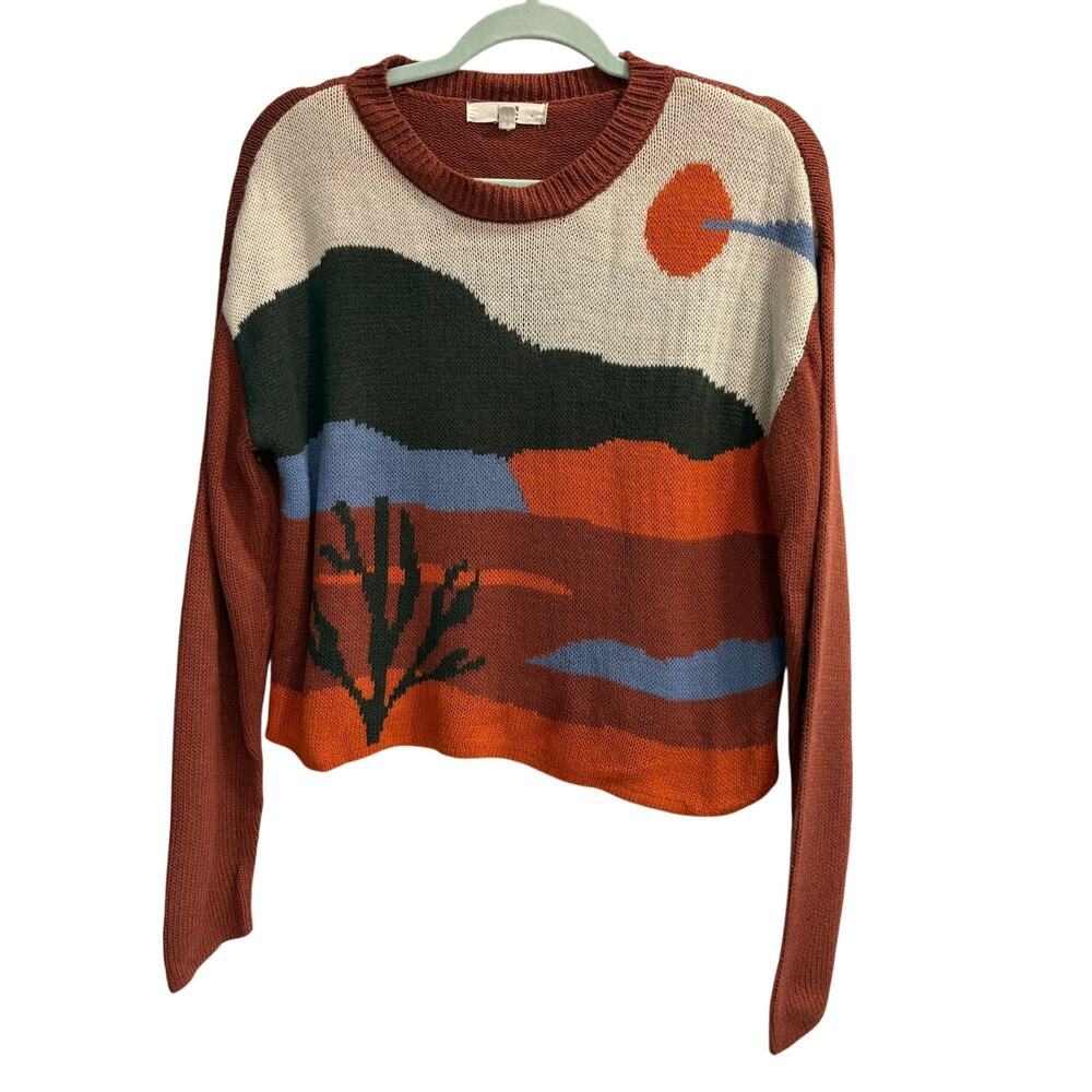 Madden NYC Desert Landscape Knit Sweater